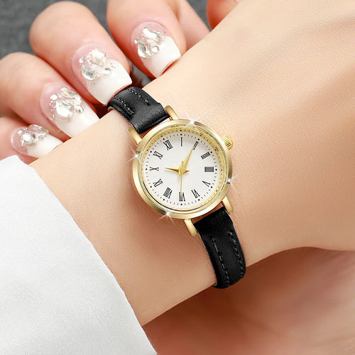 Elegante Damen-Lederuhr
